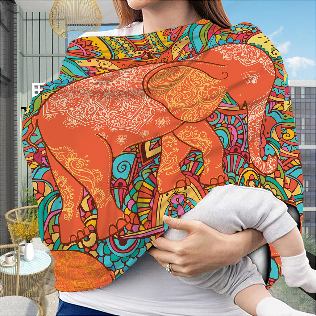 Indian Boho Hippie Elephant Print Baby Seat Cover