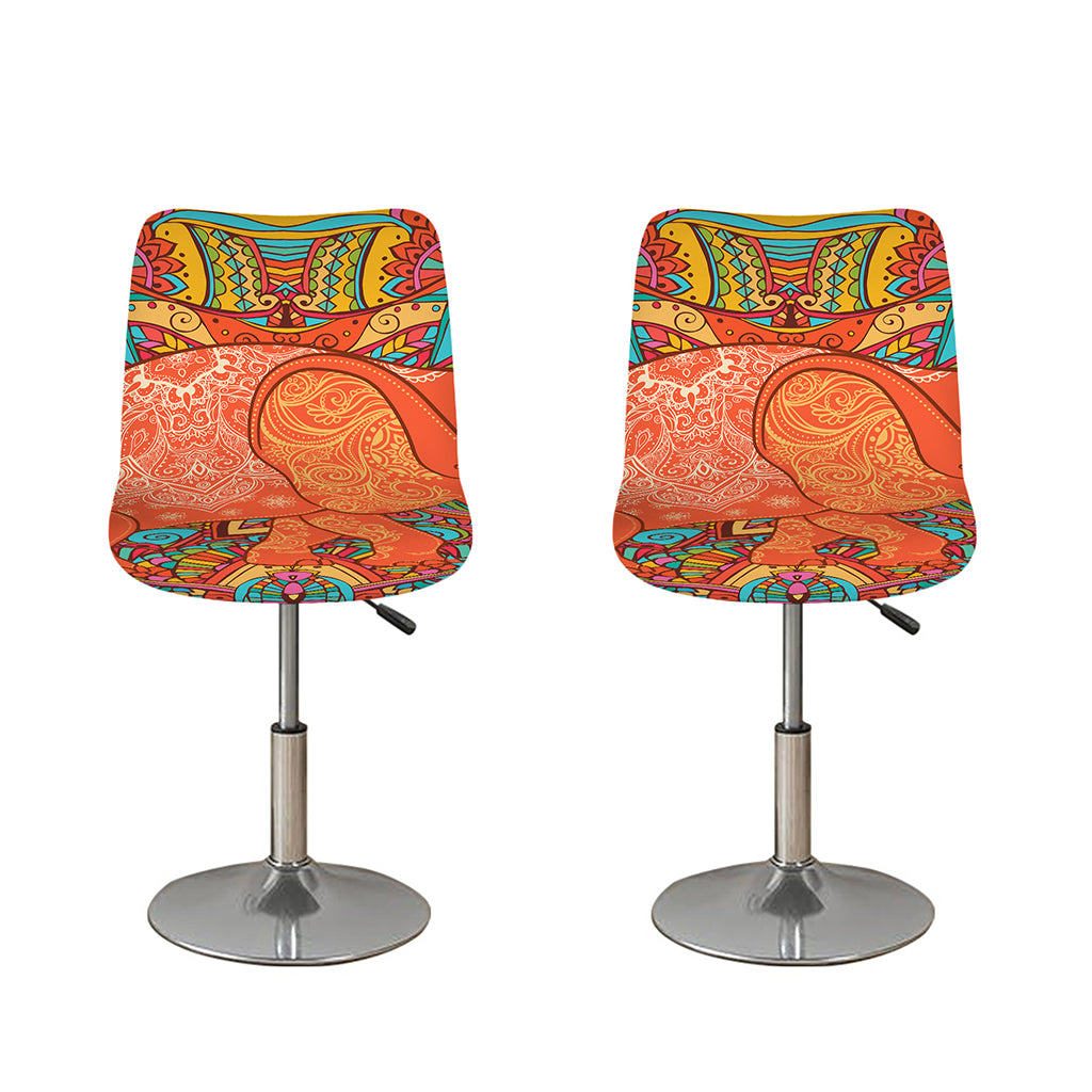 Indian Boho Hippie Elephant Print Bar Stool Covers