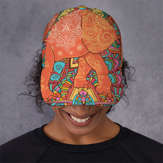 Indian Boho Hippie Elephant Print Baseball Cap