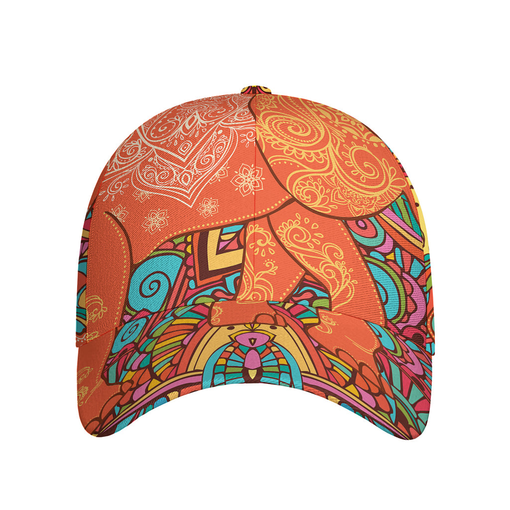 Indian Boho Hippie Elephant Print Baseball Cap