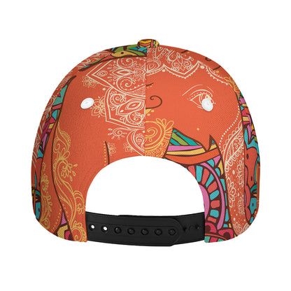Indian Boho Hippie Elephant Print Baseball Cap