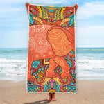 Indian Boho Hippie Elephant Print Beach Towel
