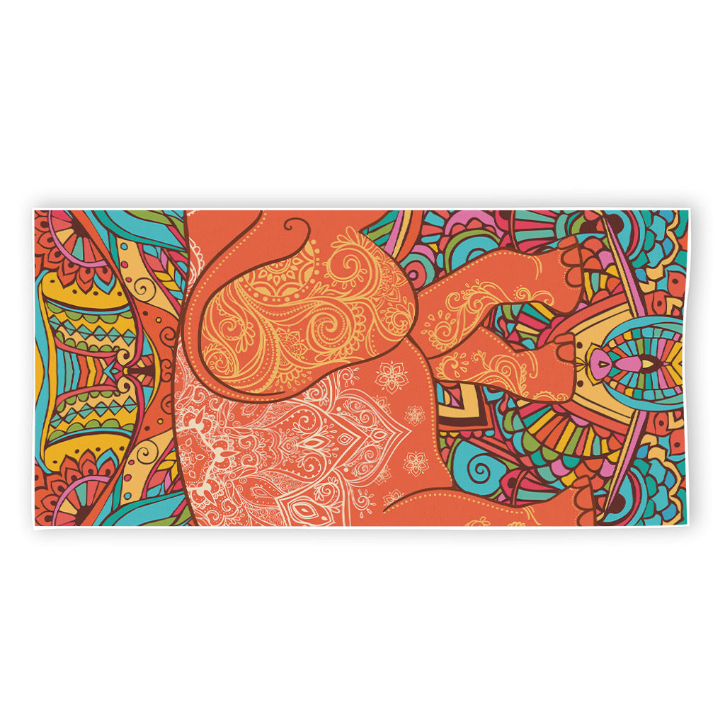Indian Boho Hippie Elephant Print Beach Towel
