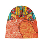 Indian Boho Hippie Elephant Print Beanie