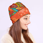 Indian Boho Hippie Elephant Print Beanie