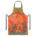 Indian Boho Hippie Elephant Print Bib Apron With Pocket