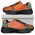 Indian Boho Hippie Elephant Print Black Chunky Shoes