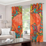 Indian Boho Hippie Elephant Print Blackout Grommet Curtains