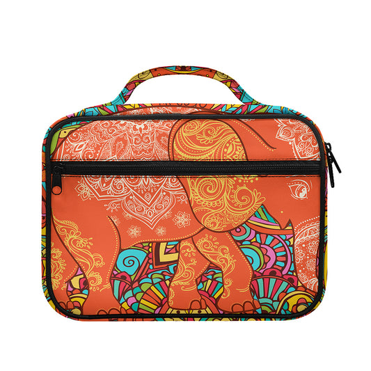 Indian Boho Hippie Elephant Print Briefcase Bible Bag
