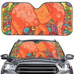 Indian Boho Hippie Elephant Print Car Windshield Sun Shade