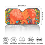 Indian Boho Hippie Elephant Print Car Windshield Sun Shade