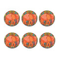 Indian Boho Hippie Elephant Print Coaster Set