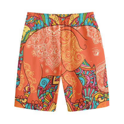 Indian Boho Hippie Elephant Print Cotton Shorts
