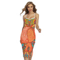 Indian Boho Hippie Elephant Print Cross Back Cami Dress