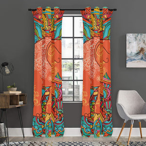 Indian Boho Hippie Elephant Print Curtain