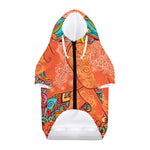 Indian Boho Hippie Elephant Print Dog Zip Up Hoodie