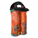 Indian Boho Hippie Elephant Print Double Neoprene Wine Tote