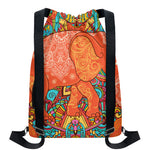 Indian Boho Hippie Elephant Print Drawstring Backpack