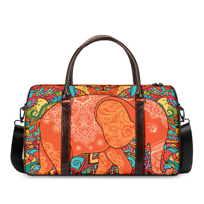 Indian Boho Hippie Elephant Print Duffle Bag