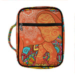 Indian Boho Hippie Elephant Print Front Pocket Bible Bag