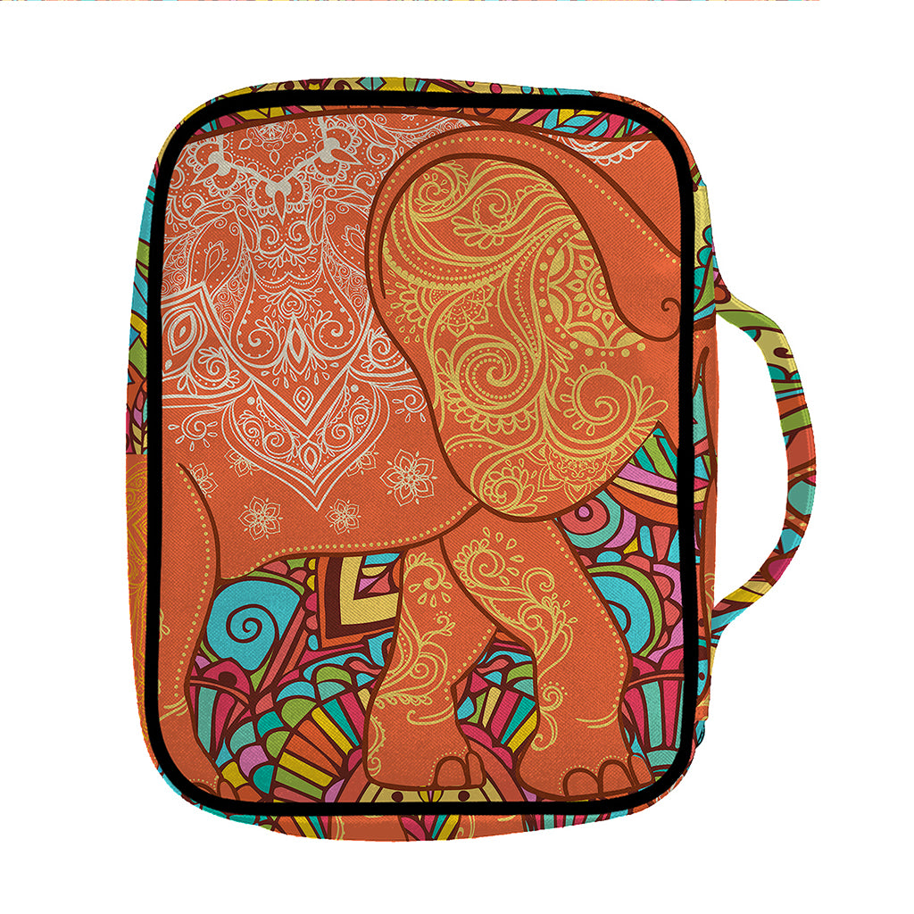 Indian Boho Hippie Elephant Print Front Pocket Bible Bag