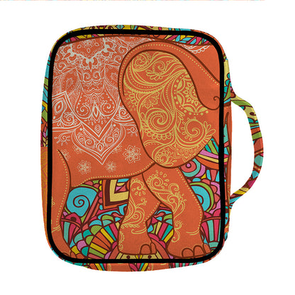 Indian Boho Hippie Elephant Print Front Pocket Bible Bag