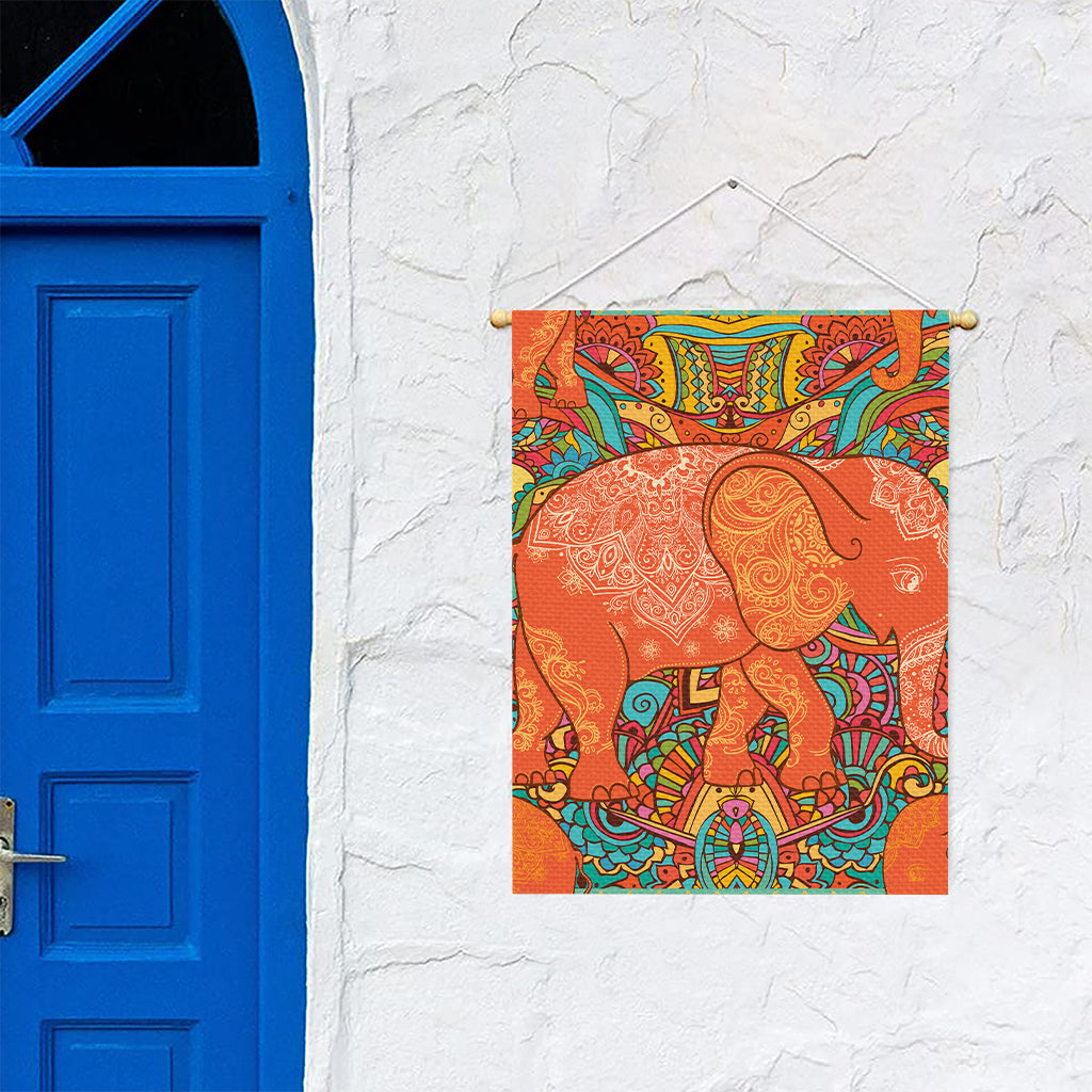 Indian Boho Hippie Elephant Print Garden Flag