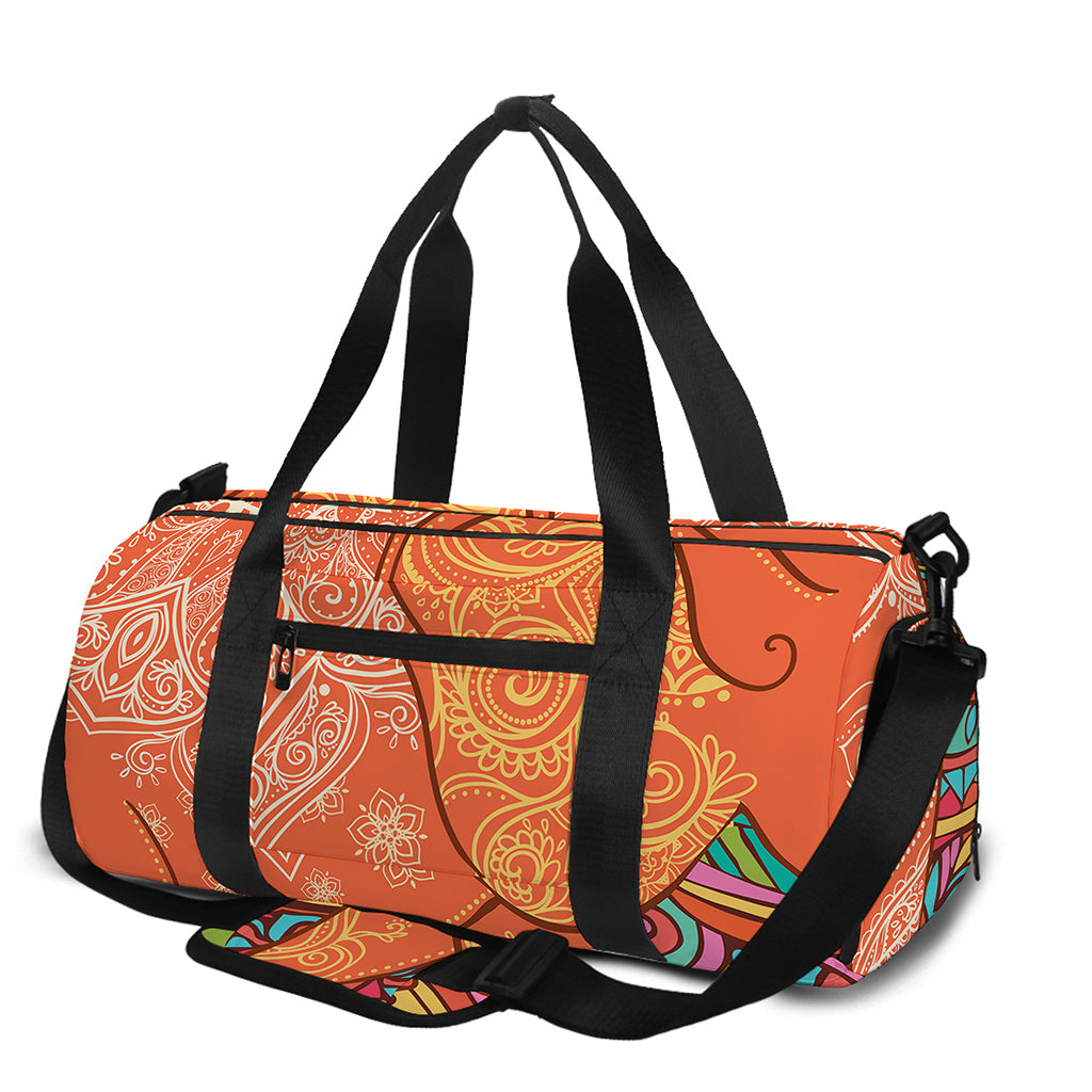 Indian Boho Hippie Elephant Print Gym Bag