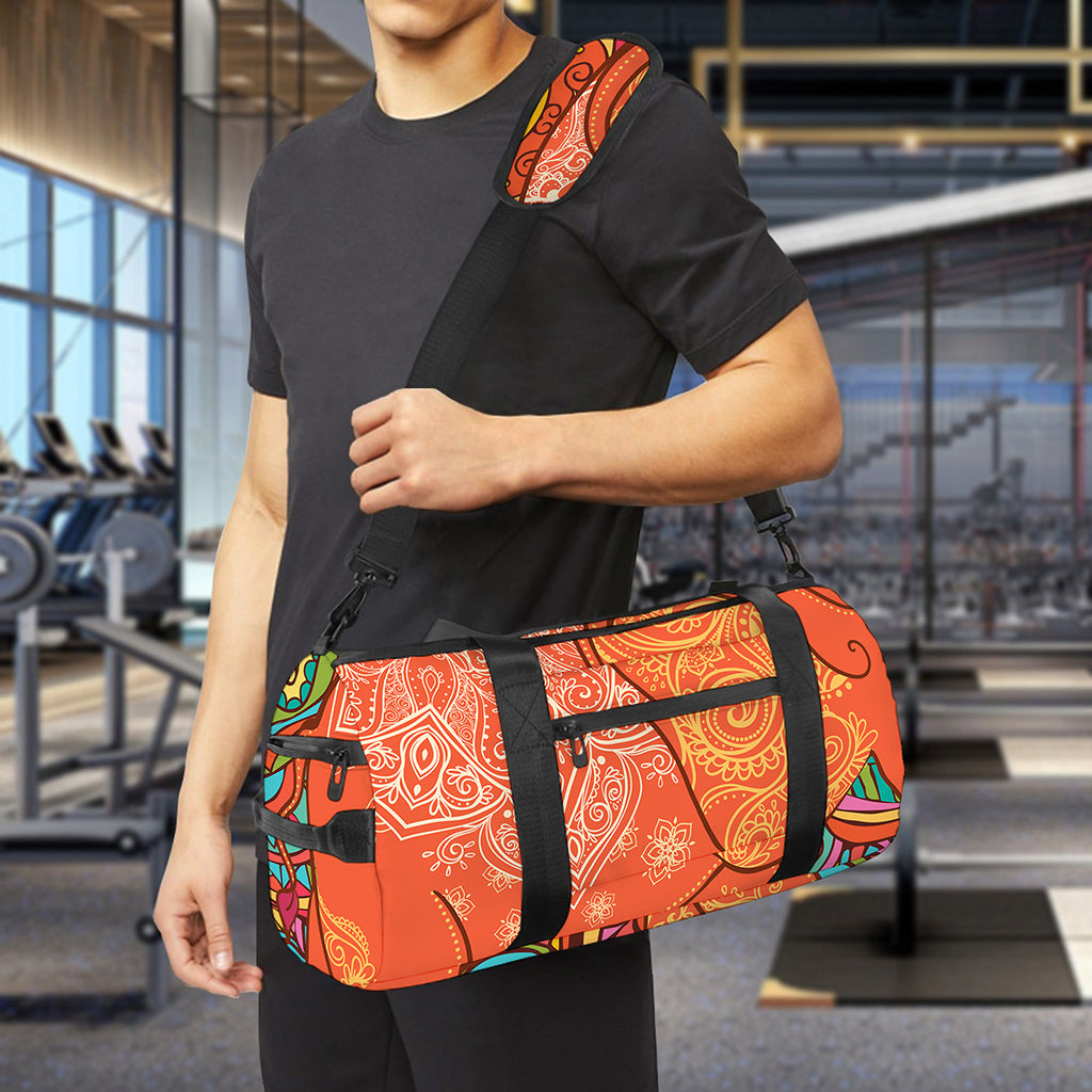 Indian Boho Hippie Elephant Print Gym Bag