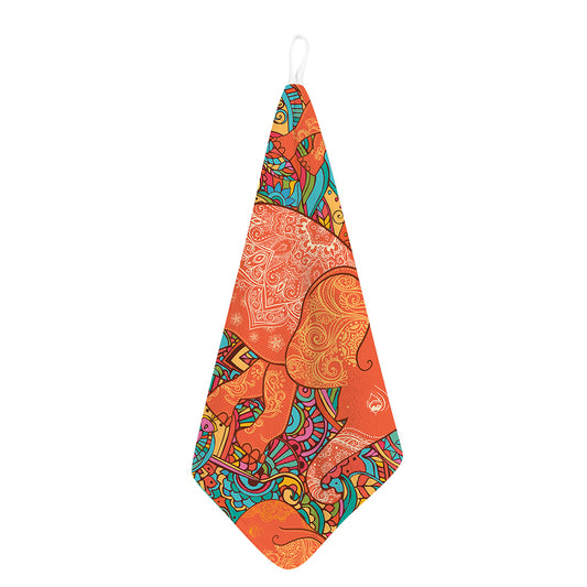 Indian Boho Hippie Elephant Print Hand Towel