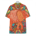 Indian Boho Hippie Elephant Print Hawaiian Shirt