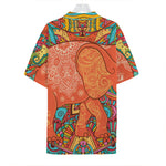 Indian Boho Hippie Elephant Print Hawaiian Shirt