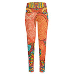 Indian Boho Hippie Elephant Print High-Waisted Pocket Leggings