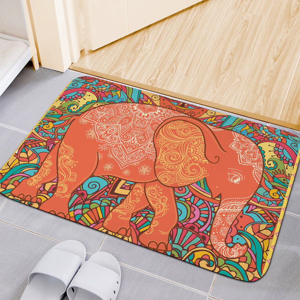 Indian Boho Hippie Elephant Print Indoor Door Mat