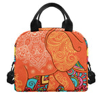 Indian Boho Hippie Elephant Print Insulated Lunch Bag