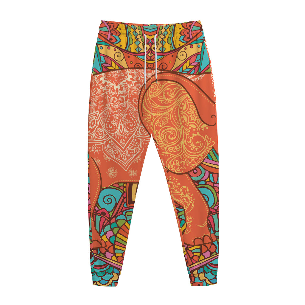 Indian Boho Hippie Elephant Print Jogger Pants