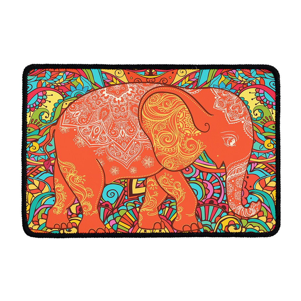 Indian Boho Hippie Elephant Print Kitchen Mat