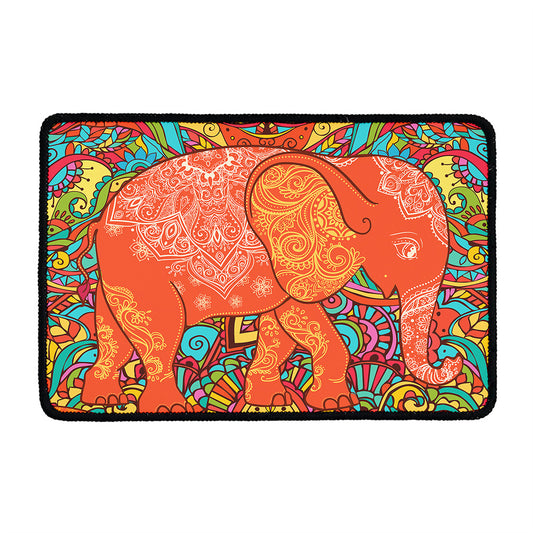 Indian Boho Hippie Elephant Print Kitchen Mat
