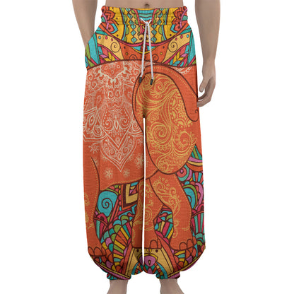 Indian Boho Hippie Elephant Print Lantern Pants