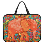 Indian Boho Hippie Elephant Print Laptop Sleeve With Handle