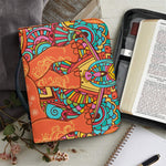 Indian Boho Hippie Elephant Print Leather Bible Cover