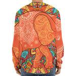 Indian Boho Hippie Elephant Print Long Sleeve Baseball Jersey