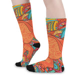 Indian Boho Hippie Elephant Print Long Socks