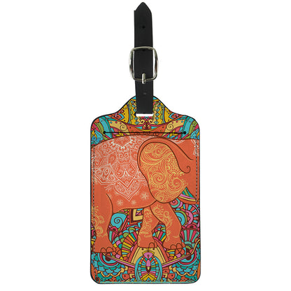 Indian Boho Hippie Elephant Print Luggage Tag