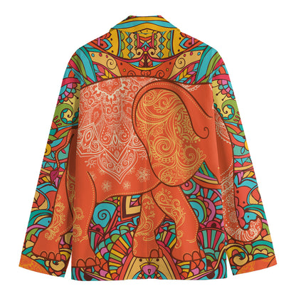 Indian Boho Hippie Elephant Print Men's Blazer
