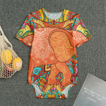 Indian Boho Hippie Elephant Print Men's Bodysuit