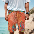 Indian Boho Hippie Elephant Print Men's Cargo Shorts