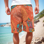 Indian Boho Hippie Elephant Print Men's Cargo Shorts
