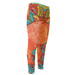 Indian Boho Hippie Elephant Print Men's Compression Pants