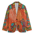 Indian Boho Hippie Elephant Print Men's Cotton Blazer